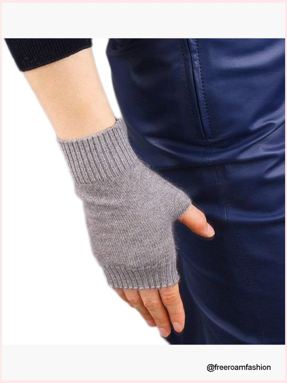 Pure Cashmere Fingerless Mittens Thumb Hole Unisex Cozy 3ply